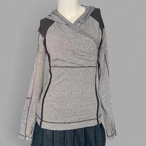 Lululemon Think Fast Hoodie, Grey and White Striped!